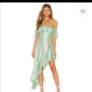 Camellia dress in Green Glitter